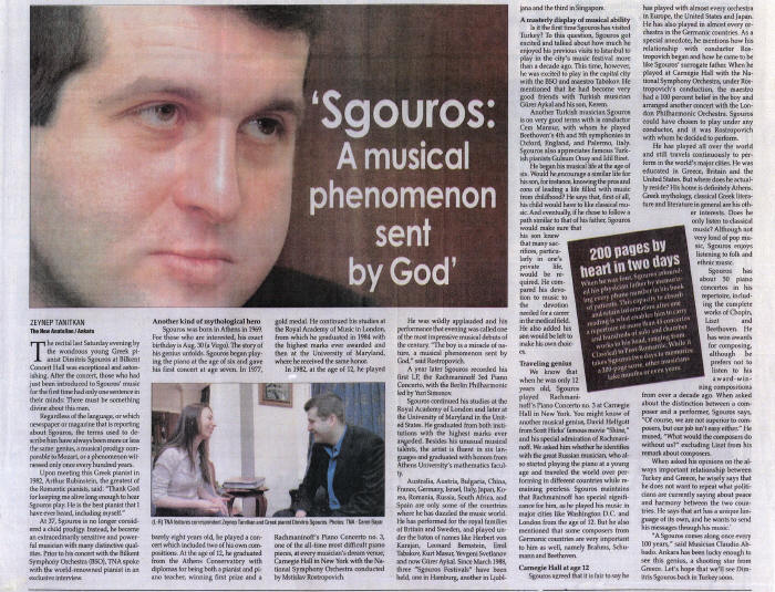 Sgouros: A musical phenomenon sent by God